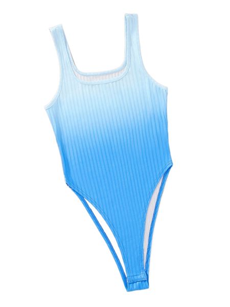 

ombre rib-knit tank bodysuit e5gs#, White