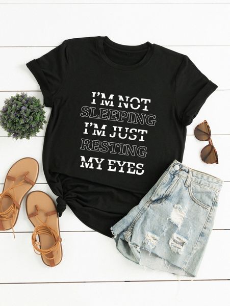 

plus slogan graphic tee 00ny#, Black