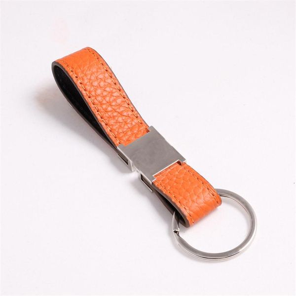 

fashion keychain designer key chain real leather with stainless steel keychains keyring in white silver black220a