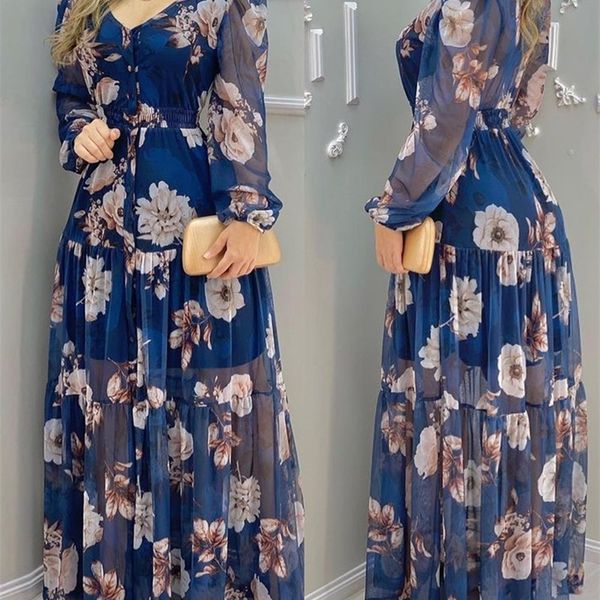 

womens summer blue printed chiffon dresswith lining 220809, Black;gray