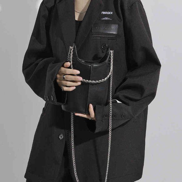 

evening bags women shoulder bag bucket fashion chain ladies crossbody korean vintage retro female handbags pu leather girls clutch 220407