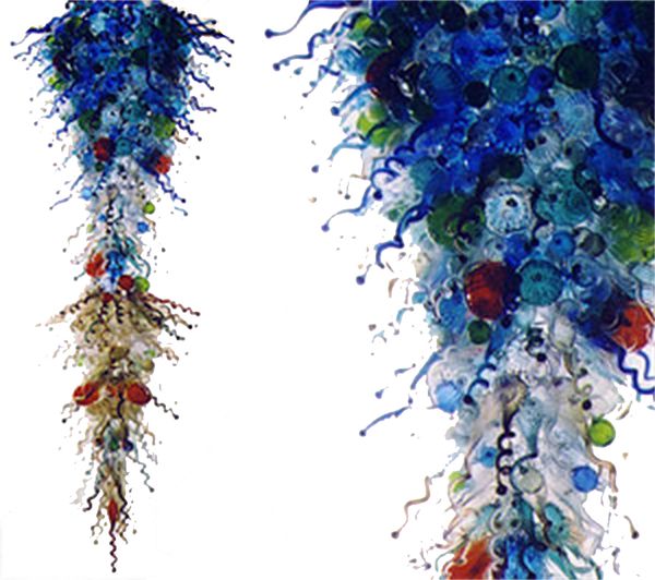 

diy led chandelier blown glass lighting entrance decoration art