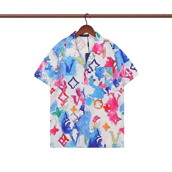 

high qulaity men's casual shirts fashion luxury designer stylist bowling shirt 22ss men summer short sleeve loose dress shirt hawaiian, White;black