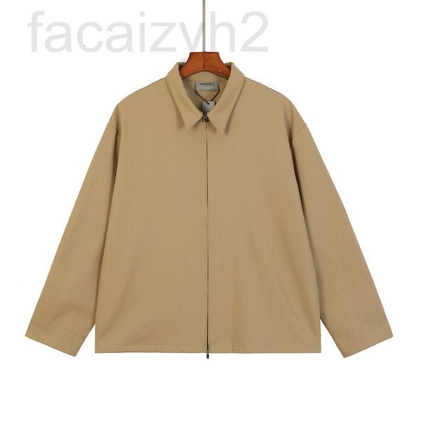 

men's jackets designer trendy feel of god double thread essentials zipper coach's same twill jacket v39m, Black;brown