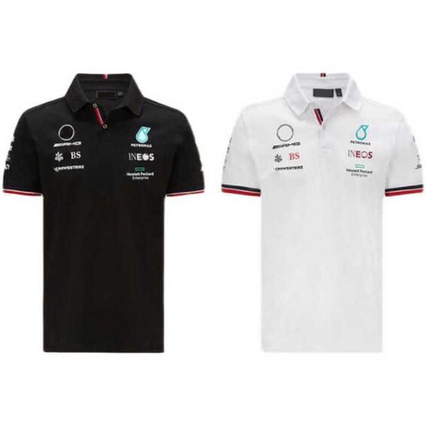 

designer luxury petronas men's t shirts mercedes amg f1 formula one racing polos women casual short sleeve t-shirts benz polo lewis ham, White;black