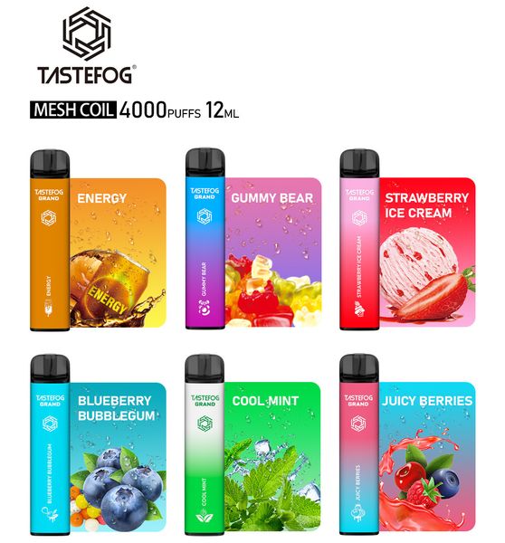 QK TasteFog E Vape Factory Wholesale 4000 Puffs POD PLUS VAPE VAPE DISPONÍVEL Cigarro eletrônico Bateria recarregável 2% de alta qualidade Preço de baixa qualidade