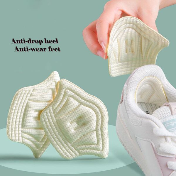 

2pcs sneakers pads insole patch comfortable heel shoes back sticker cushion insert adjustable half-size pads, White;pink