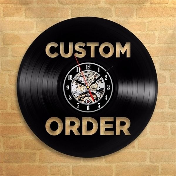 Design dell'ordine personalizzato Personalizza il tuo disco in vinile Orologio da parete personale personalizzato D220704