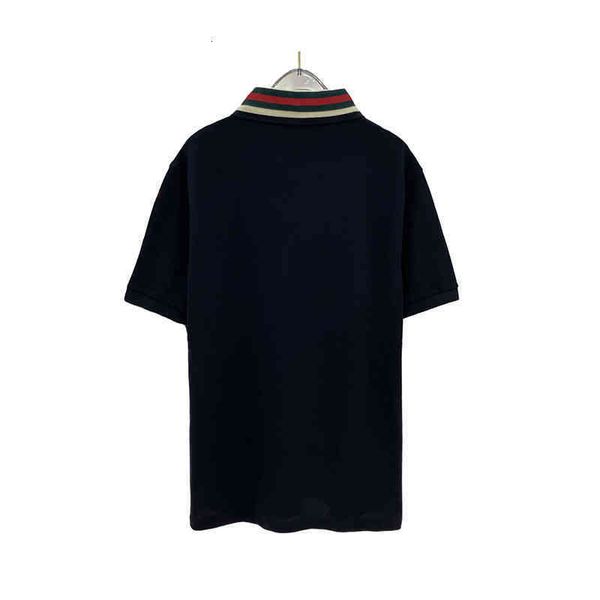 

men's polos cat red and green collar rion letter short sleeve lapel t-shirt, White;black