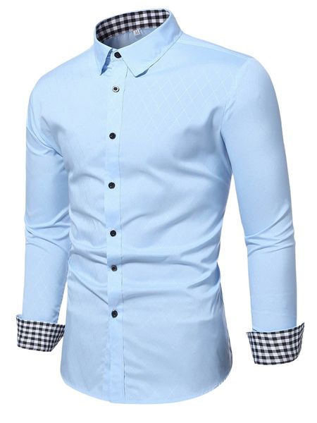

men gingham & argyle print shirt t5y6#, White;black