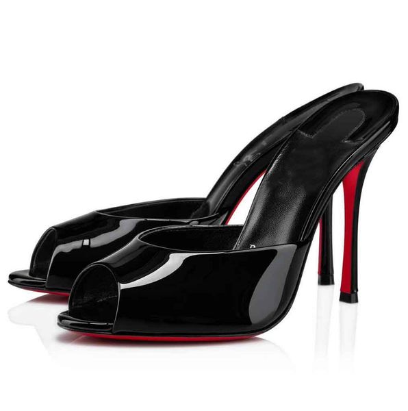 

elegant summer brands red sole sandals shoes lady me dolly nude slippers black patent leather women luxurious high heels party,dress,evening