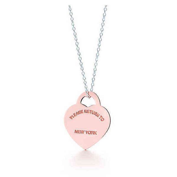 

necklace tiff 925 silver pendant necklaces female jewelry exquisite craftsmanship with official classic blue heart wholesale luxury h220409