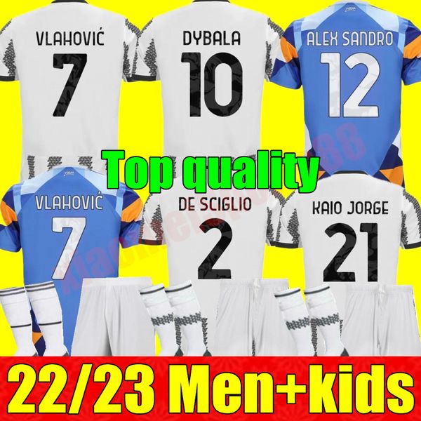 

22 23 4th kobra soccer jersey juve vlahovic kean dybala morata 2022 2023 mckennie juventus ramsey de ligt locatelli homen football shirt men, Black;yellow