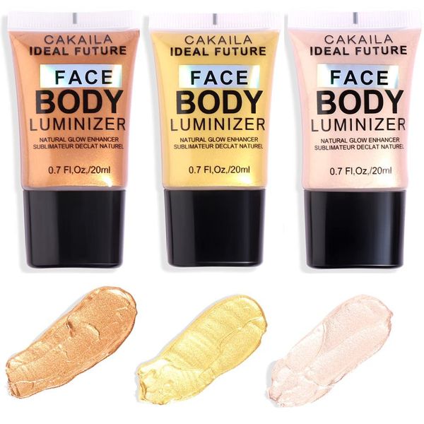Glitter corporal 3 cores compõem a maquiagem facial iluminadora do marcador para mulheres ou meninas.