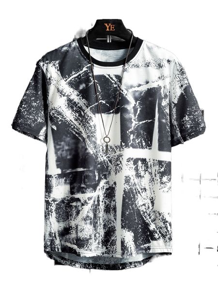 

men random graphic print tee e0tc#, White;black