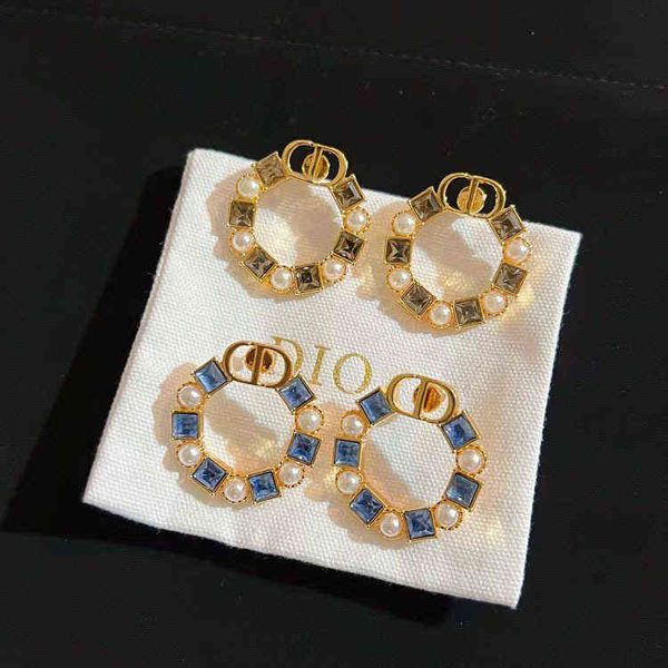 

purple red diamond ring earrings temperament personality trend water diamond female earrings, Golden