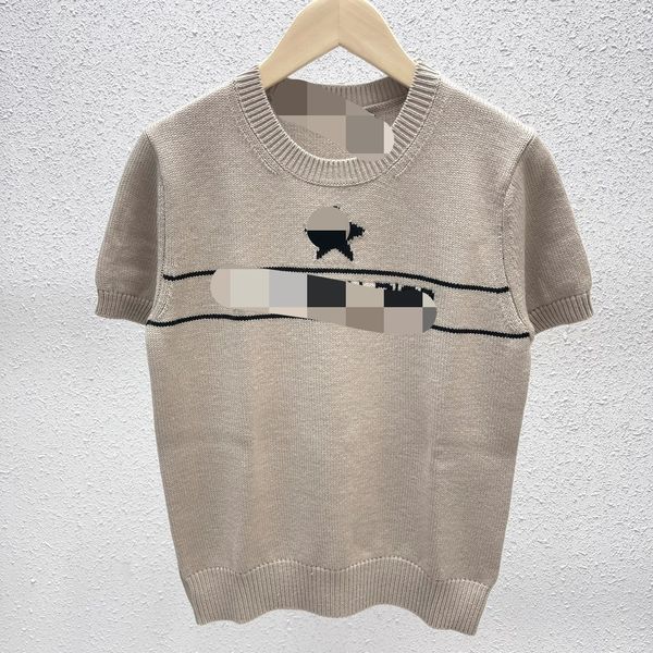 

715 2022 milan runway spring summer brand same style short sleeve women's crew neck stripe white womens meiyi, White;black