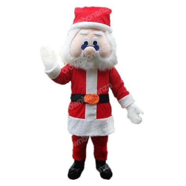 Costume da mascotte di Babbo Natale carino di Halloween Cartoon Personaggio a tema anime Formato per adulti Vestito da esterno per festa di compleanno di carnevale di Natale