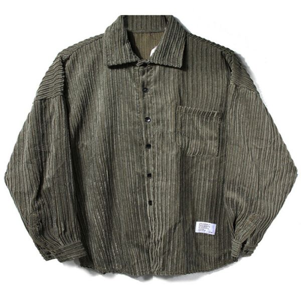 

men's casual shirts loose shirt port wind versatile japanese retro corduroy long sleeve shirt male autumn and winter coat tide, White;black