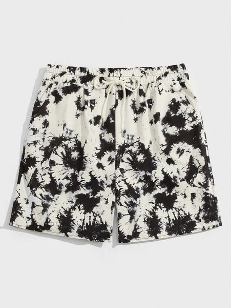 

romwe guys tie dye shorts f1fw#, White;black