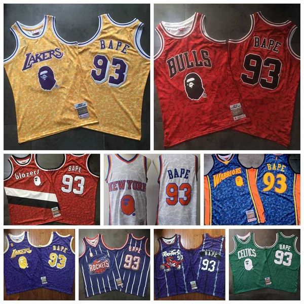 

men 93 bapexmitchell & ness stitched green purple yellow red 1982-83 classics double-embroidered jersey s-3xl basketball jerseys, Black