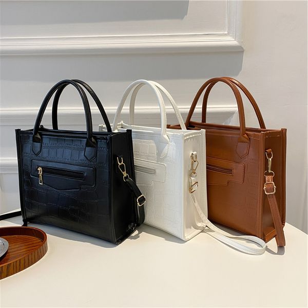 

designer bags large capacity commuting shoulder women's simple solid color portable tote fashionable messenger
