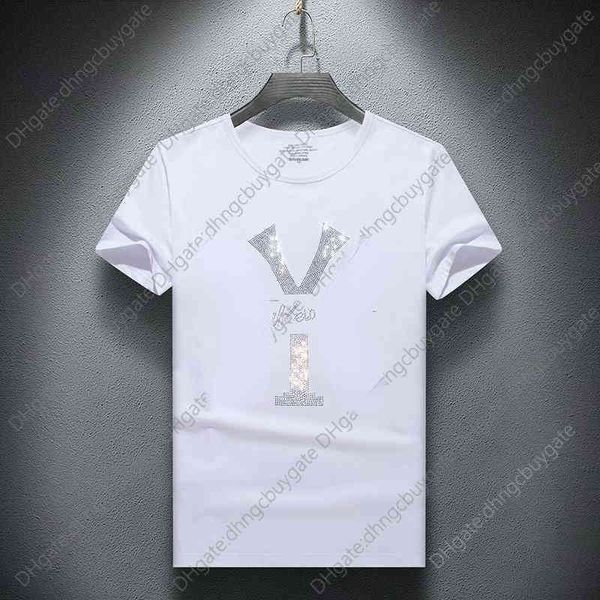 

summer medusa fashion brand men's diamond short sleeve t-shirt youth social spirit guy half mens designer clothes 3875, White;black