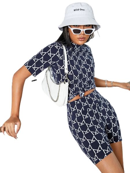 

x armand allover print form fitted tee s3mu#, White