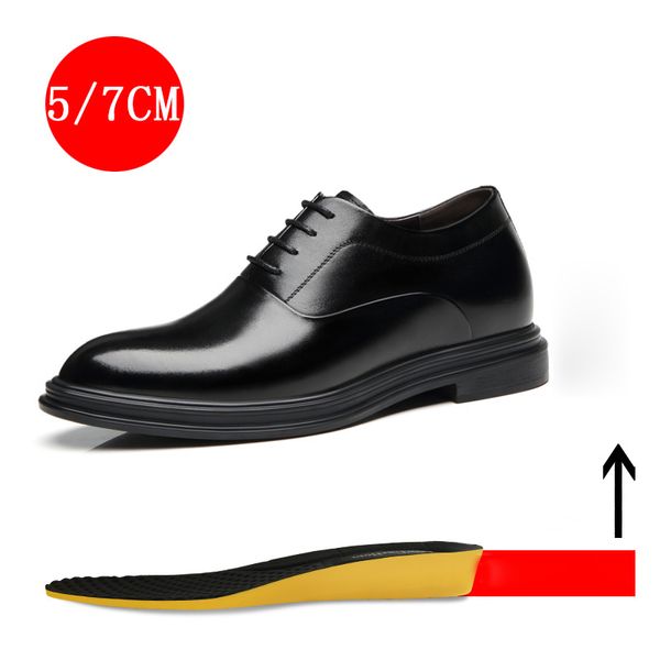 Misalwa 5/7 cm Klasik Erkek Derby Ayakkabı Platformu Yüksekliği Artış Erkekler Elbise Ayakkabı Resmi Takım Elbise Asansör Iş Ayakkabıları 220321