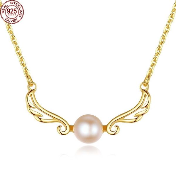 

2022 babiqu freshwater pearl pendant necklace for women bridal wedding 925 silver cute wings fine jewelry christmas gifts fn-0244