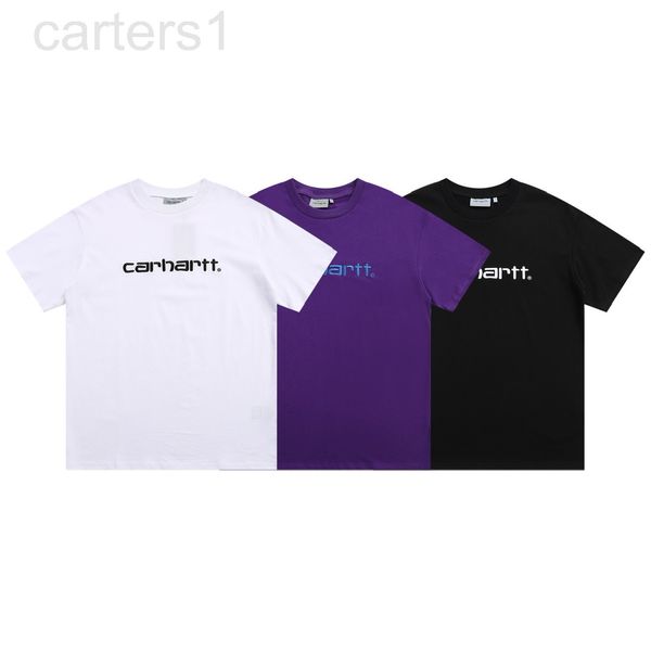 

men's t-shirts designer carhrtt carthart embroidered letters classic round neck loose casual men's and women's short sleeved, White;black