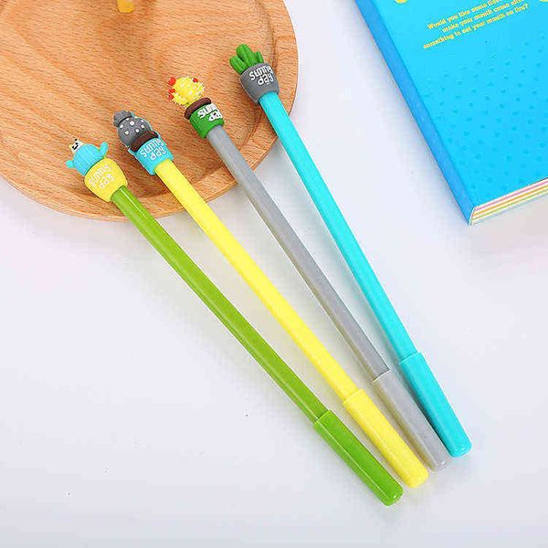 

pen cactus neutral cute cartoon potted creative learning stationery black needle office water-based signature