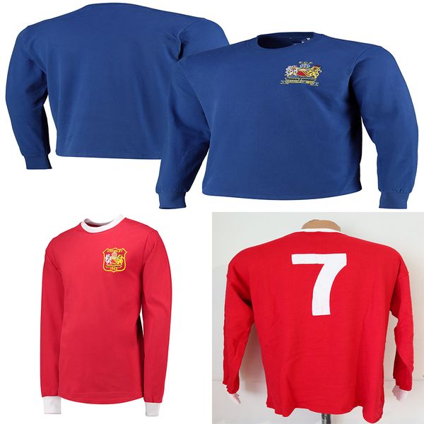 

retro vintage soccer jerseys 1963 fa cup final dennis low 10 1968 european cup winners jersey bobby charlton long sleeve shirt for men class, Black;yellow