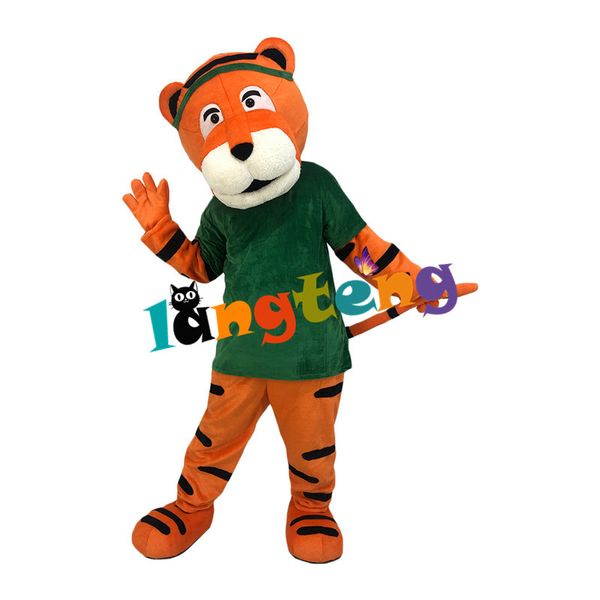 Mascot boneca traje 1141 trajes de mascote de tigre laranja feito personalizado terno animal feriado Natal desenhos animados