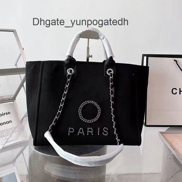

brand classic fashion beach bags ch women handbags designers pearl evening bag female canvas portable high-capacity luxury trend big handbag, Black;red