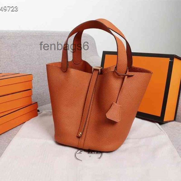 

lock bags herme designer picotin herbag h handbags cowhide 2022 litchi buckle leather one shoulder portable bucket 9zig