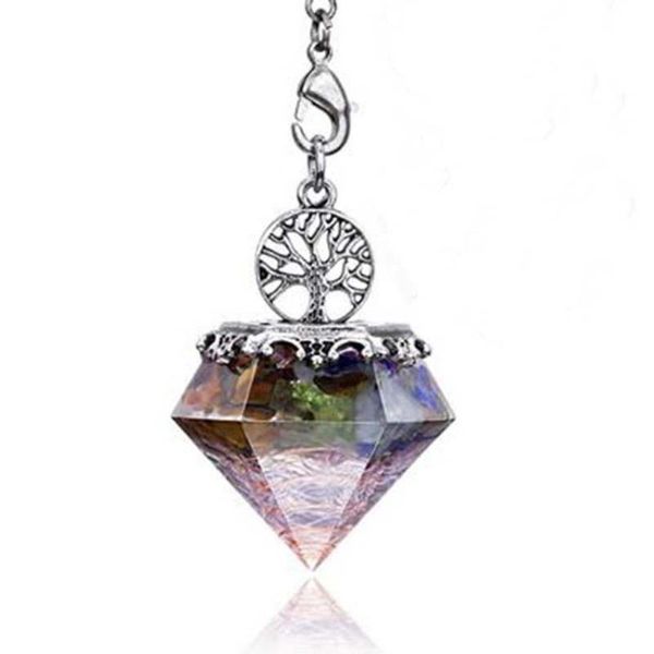 Подвесные ожерелья 6 шт./Лот естественный гравийный каменный колье ожерелья смола маятник дозирующий шестиугольный конус