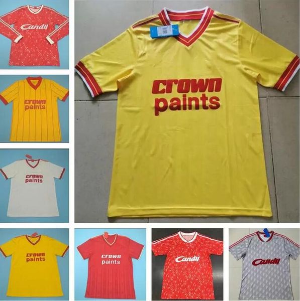 

1980-1989 retro soccer jersey vintage dalglish mcmanaman 80-99 football shirts classic rush fowler rush barnes camiseta de futbol, Black;yellow