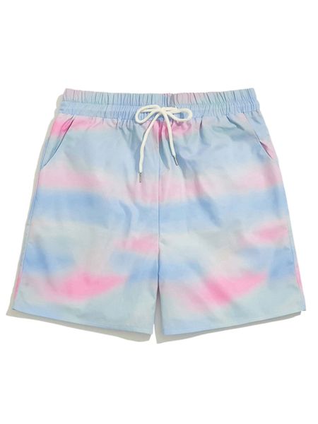 

romwe guys ombre drawstring shorts b5bz#, White;black