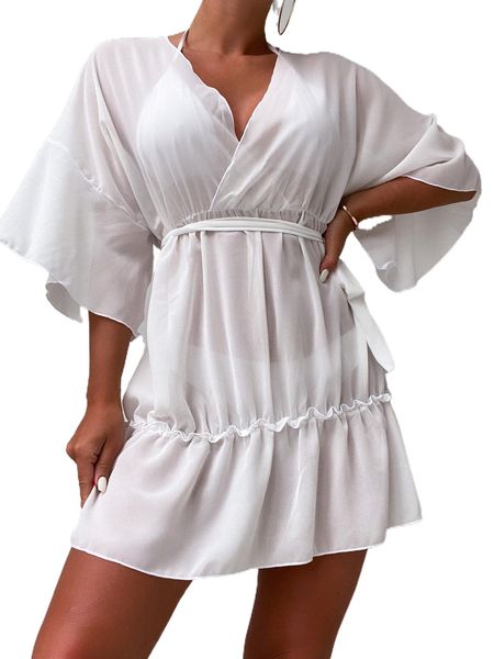 

chiffon knot cover up w1xj#, White;black