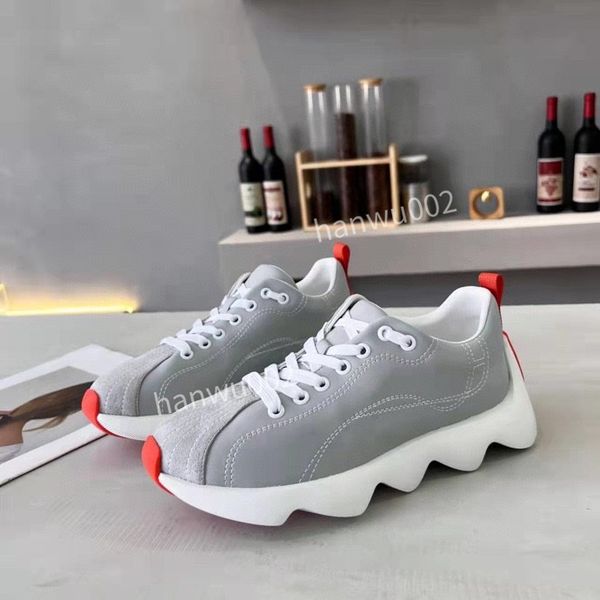 

fashion mens women casual shoes genuine leather sneakers trainers outdoor lace up calfskin printting sneaker shoe, Black