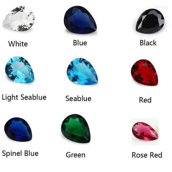 Altri colori 100 pezzi 2x3-13x18mm a forma di pera bianco rosso nero verde perline allentate pietra di vetro per gioielli fai da tealtro Edwi22