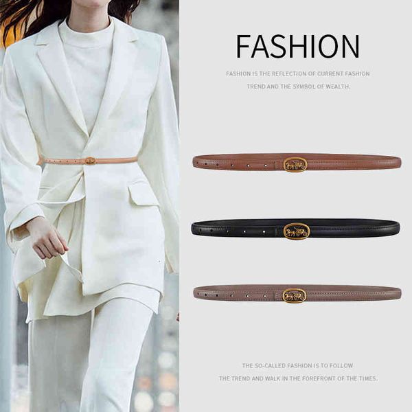 

belts women's leather belt korean casual with thin suit tk4y, Black;brown