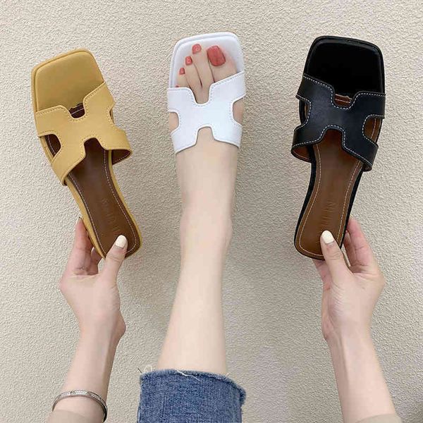 

designer ms slippers herme oram h-type flip flops and sandals for summer, Black