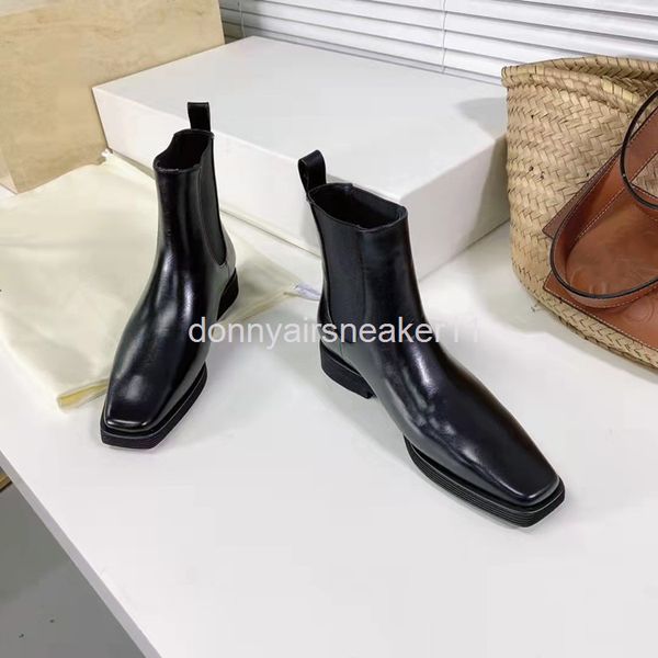 

boots handsome thick heeled high martin boots pointed slope heel short women's ankle western, Black