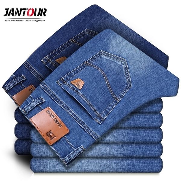 

autumn winter cotton jeans men famous brand denim trousers male soft mens pants large big size 35 36 38 40 201128, Blue
