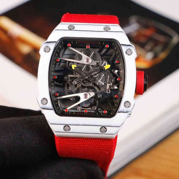 

richa milles r rm27-02 fashion mens high-end automatic hollow out movement watch richardwatch, Slivery;brown