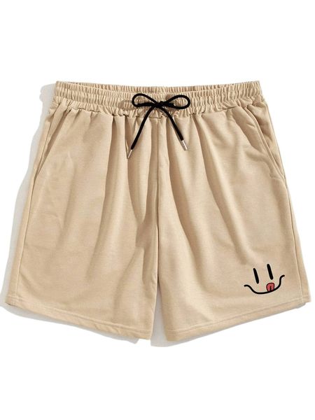 

romwe guys cartoon graphic drawstring shorts h3zp#, White;black