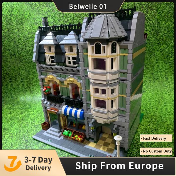 

lepin block 15008 creator expert series green grocer building blocks 2352pcs bricks toys christmas gift 10185 model kit
