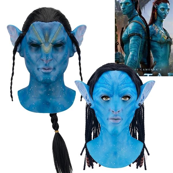 Máscaras de festa Avatar Latex Halloween Cosplay Filme adulto Carnival Props 220826